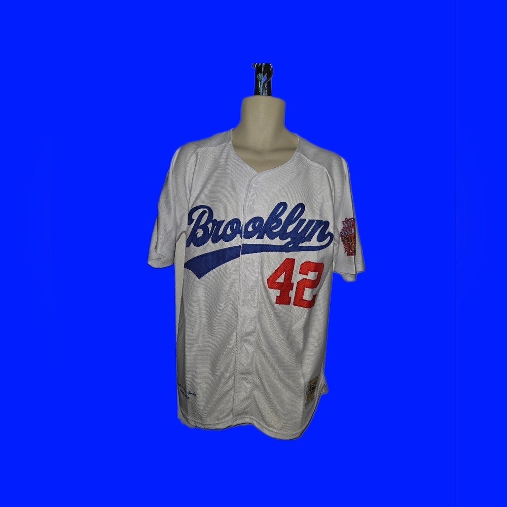 Brooklyn Roaly Giants Button Down Baseball Jersey (White)